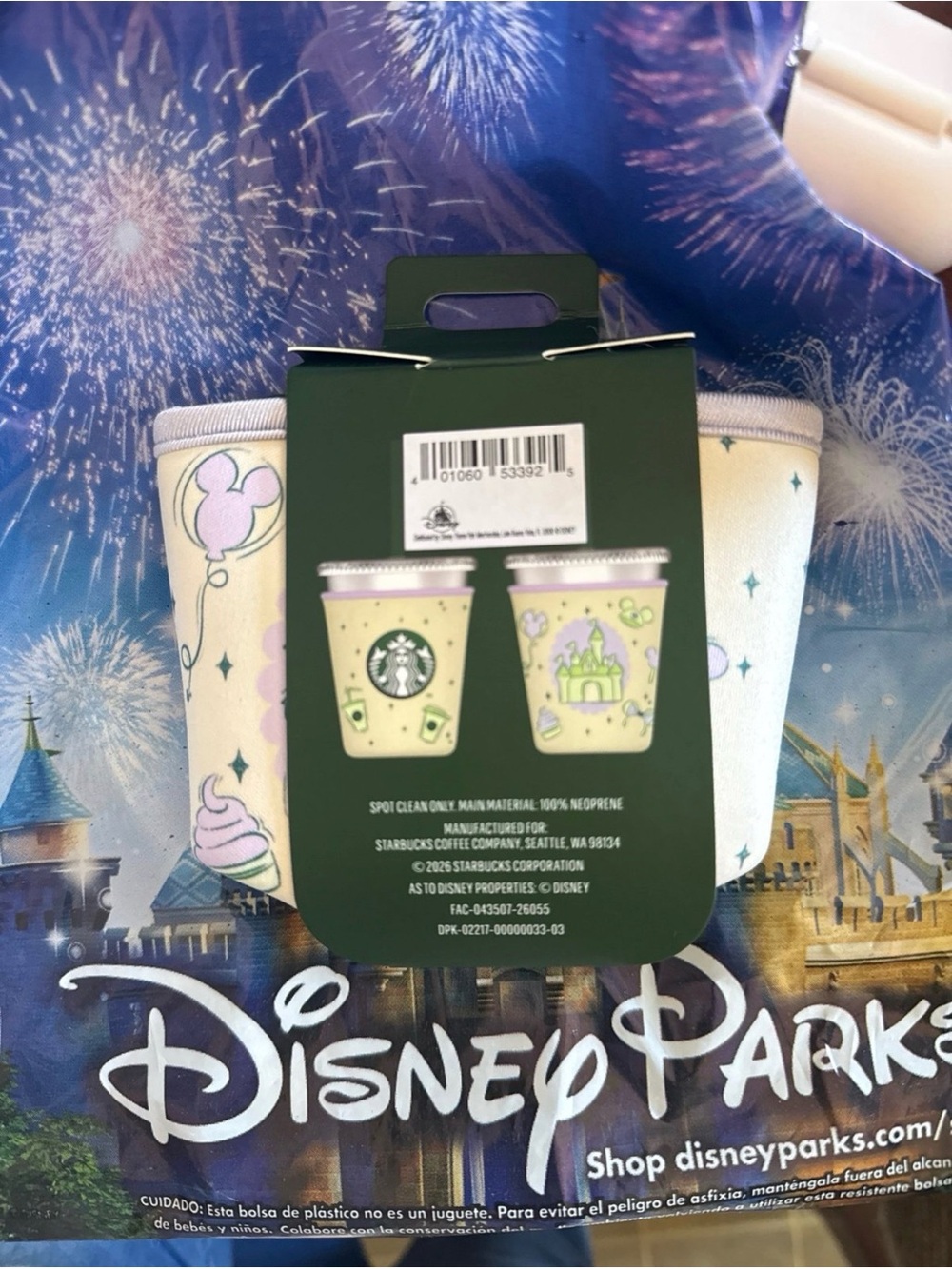 Disneyland exclusive Starbucks fabric cup sleeve - Picture 2 of 3